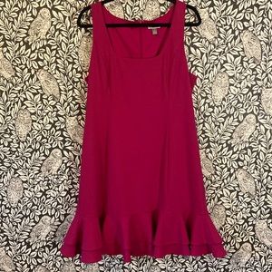 New Chelsea28 Ruffle Hem Fuschia Pink Sleeveless Dress